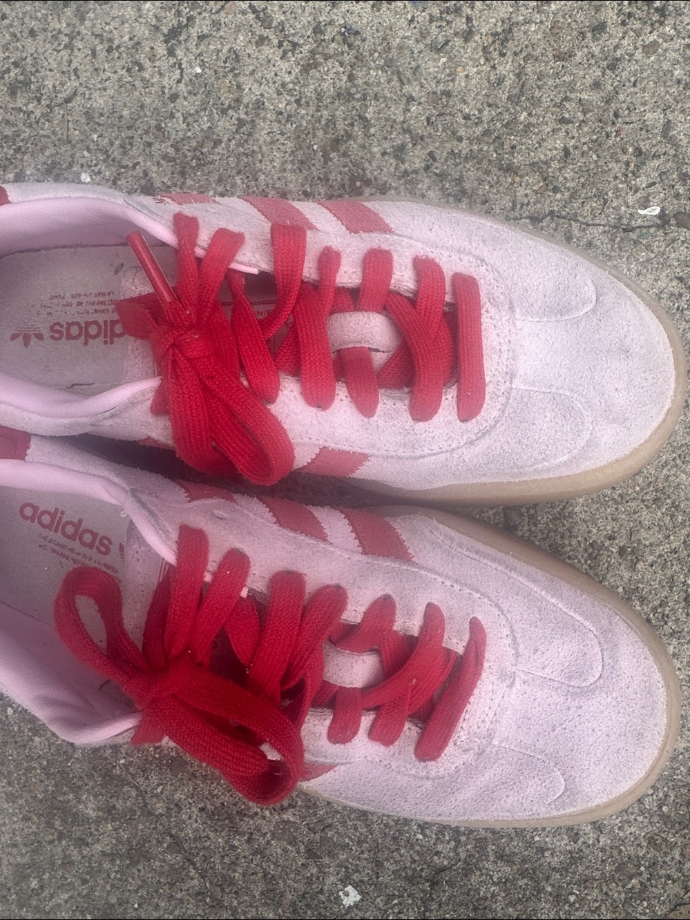 adidas Samba Pink Suede Sneakers with Red Accents - Picture 2 of 6